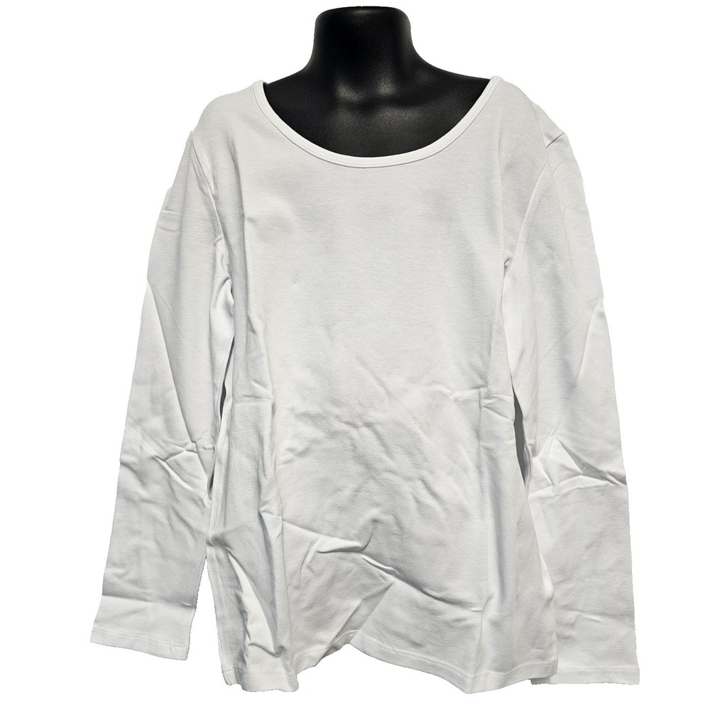 GOXU white long sleeve scoop neck shirt girls ages 11-12